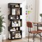 Costway 1/2 PCS Bookcase 6-Tier Bookshelf with Anti-Tipping Kit Freestanding Display Shelf Black/White